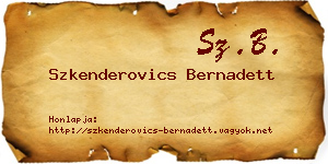 Szkenderovics Bernadett névjegykártya