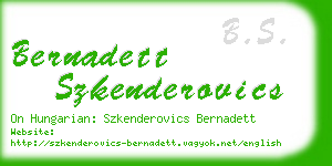 bernadett szkenderovics business card